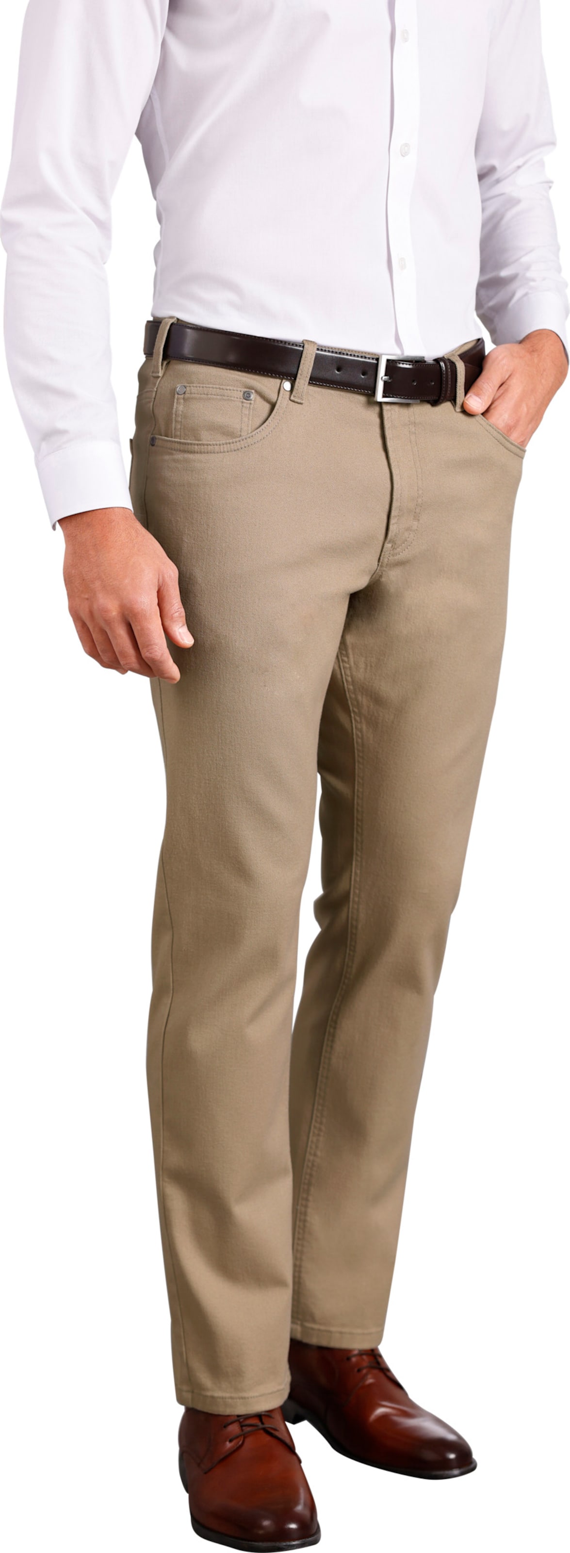 Sieh an! Herren Twill-Hose, beige von Sieh an!