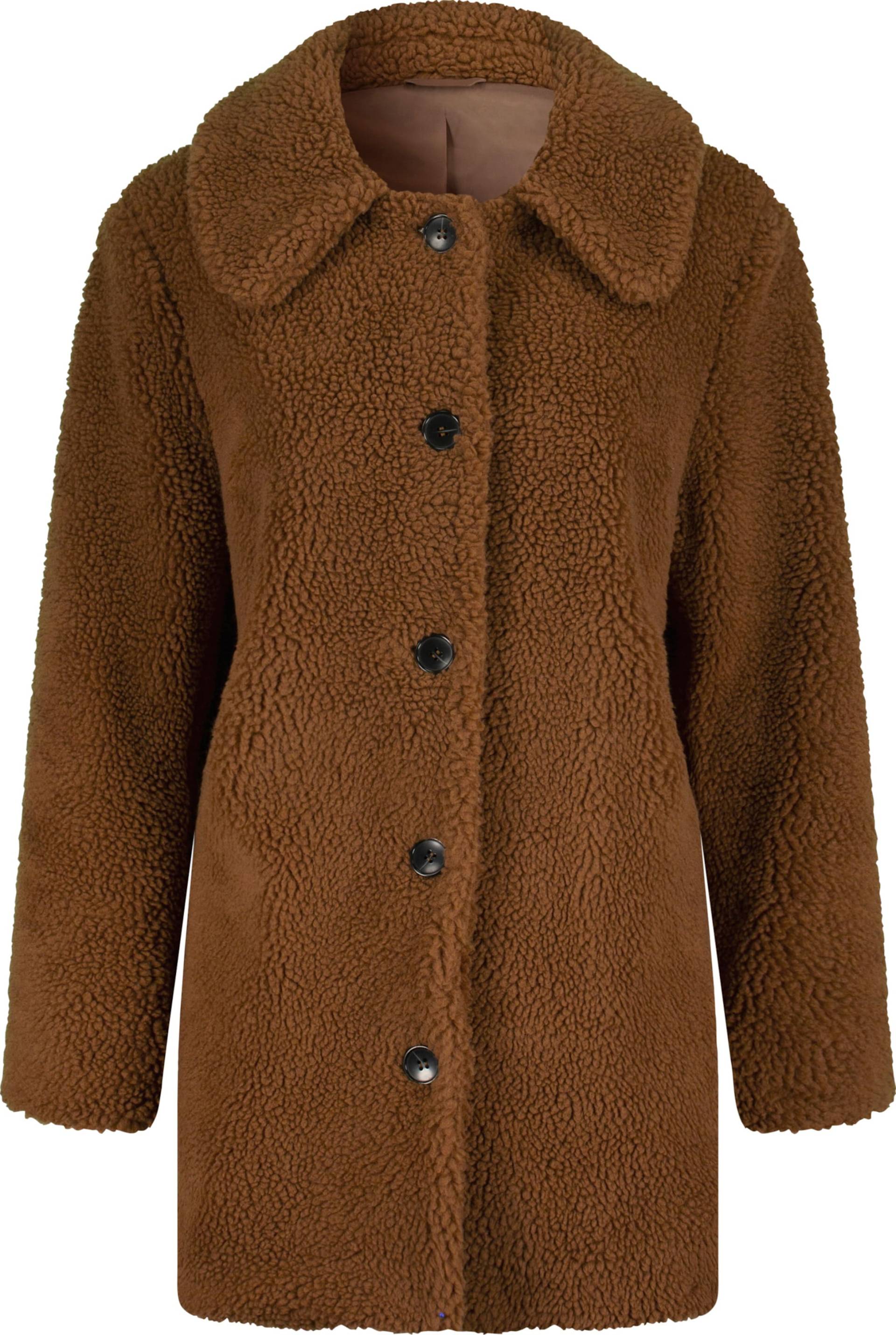 Sieh an! Damen Longjacke in Teddy-Optik, weich, cognac von Sieh an!