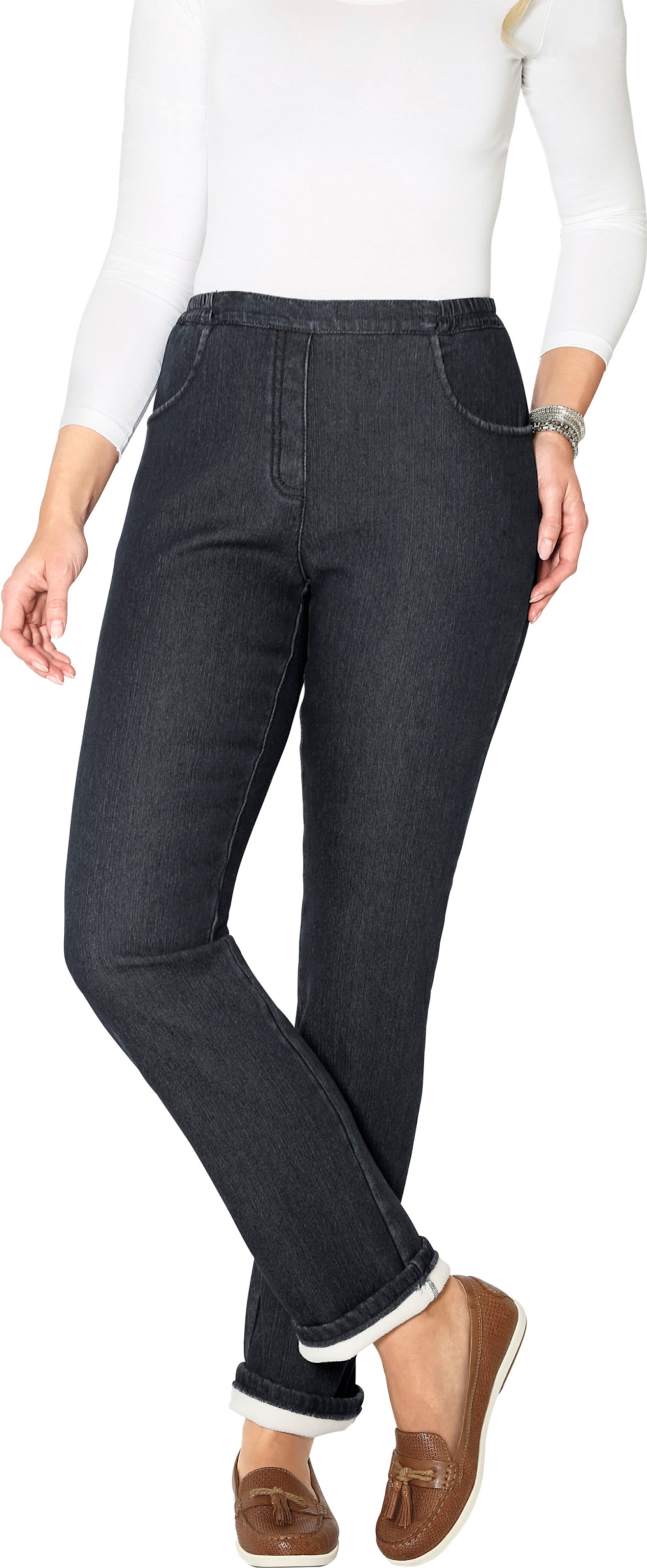 Sieh an! Damen Thermojeans, black-denim von Sieh an!