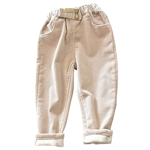 Siehin Jungen Mädchen Fleece Cordhose Kinder Herbst-Winter Lange Hose Jogginghose Freizeithosen mit Elastischem Bund von Siehin