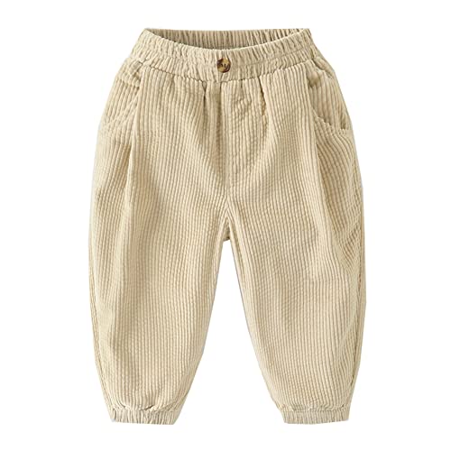 Siehin Kinder Jungen Cordhose Lange Hose Jogginghose Frühling-Herbst Freizeithosen mit Elastischem Bund von Siehin