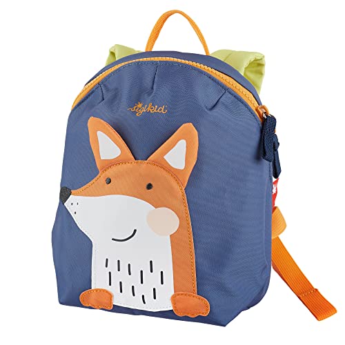 SIGIKID 25225 Mini Rucksack Fuchs Kinderrucksack für Krippe, Kita, Ausflüge empfohlen für Mädchen und Jungen ab 2 Jahren, Blau/Orange 29 cm von Sigikid