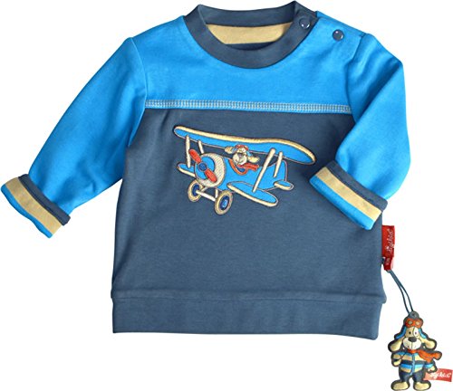 Sigikid Baby - Jungen T-Shirt Wende, Einfarbig, Gr. 80, Blau (Denimblau) von Sigikid