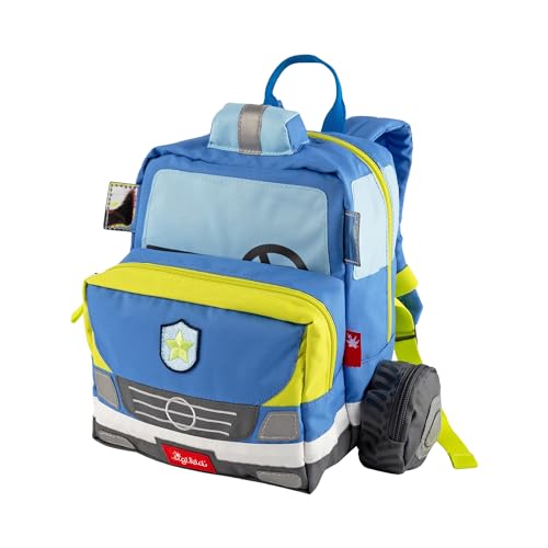 sigikid Kinderrucksack Polizei, Kindergarten-Rucksack: robust, leicht, kindgerecht, für Kita, Krippe, Ausflüge, Freizeit, für Kinder von 2-5 Jahren, Blau/Polizei von Sigikid