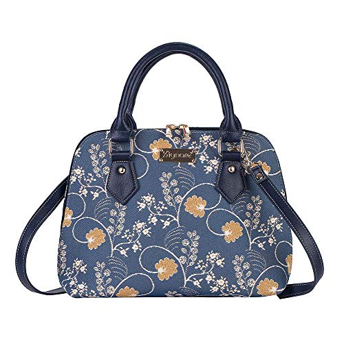 Signare Tapisserie Handtaschen Damen, Umhängetasche Damen Schultertasche Damen und Umhängetaschen Damen mit Blumenmustern (Austen Blue) von Signare