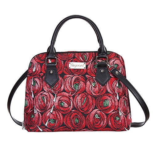 Signare Tapisserie Handtaschen Damen, Umhängetasche damen schultertasche damen und Umhängetaschen damen mit Blumenmustern (Rose and Teardrop) von Signare