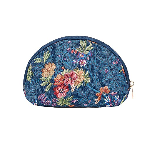 Signare Tapisserie Kosmetiktasche Make-up-Tasche für Frauen mit V&A Designs (Blumenwiese Blau, COSM-FLMDBL), Blumenwiese blau, Kosmetiktasche von Signare