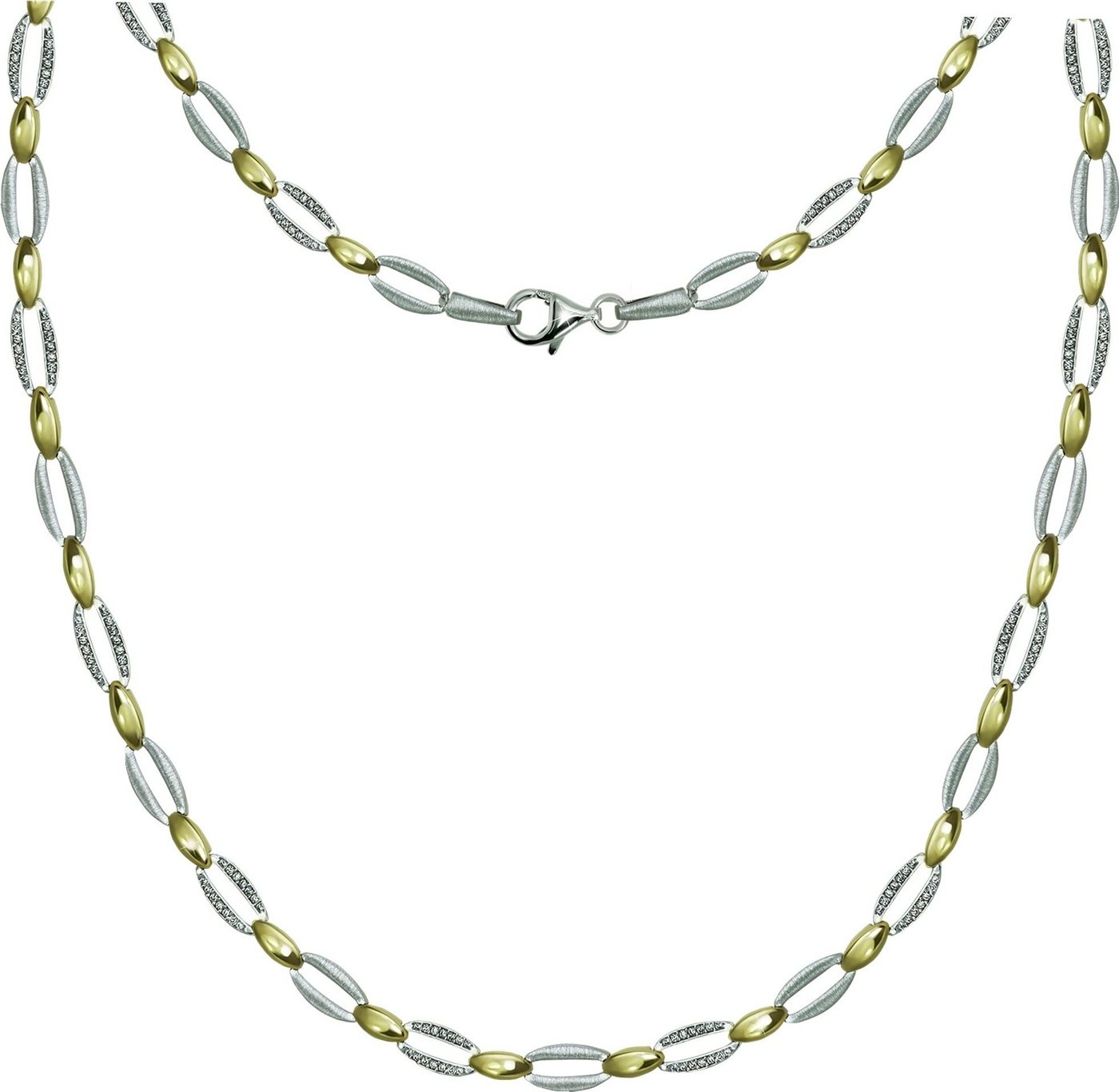 SilberDream Collier SilberDream Collier Oval 925 Silber (Collier), Damen Colliers(Oval) ca. 45cm, 925 Sterling Silber, vergoldet (Gelbgo von SilberDream