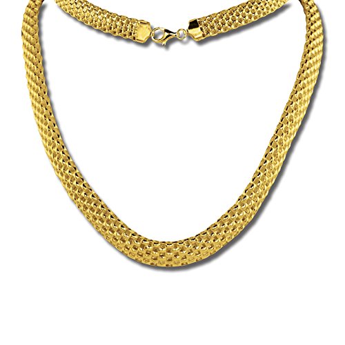 SilberDream Geflecht Collier silber gold 45cm 925 Silber vergoldet SDK22045Y Silber Collier von SilberDream