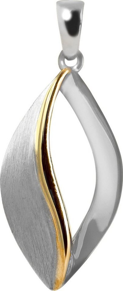 SilberDream Kettenanhänger SilberDream Damen Blatt Ketten-Anhänger goldfarben (Kettenanhänger), Kettenanhänger (Blatt) 925 Sterling Silber, silber, gold ca. 3cm von SilberDream