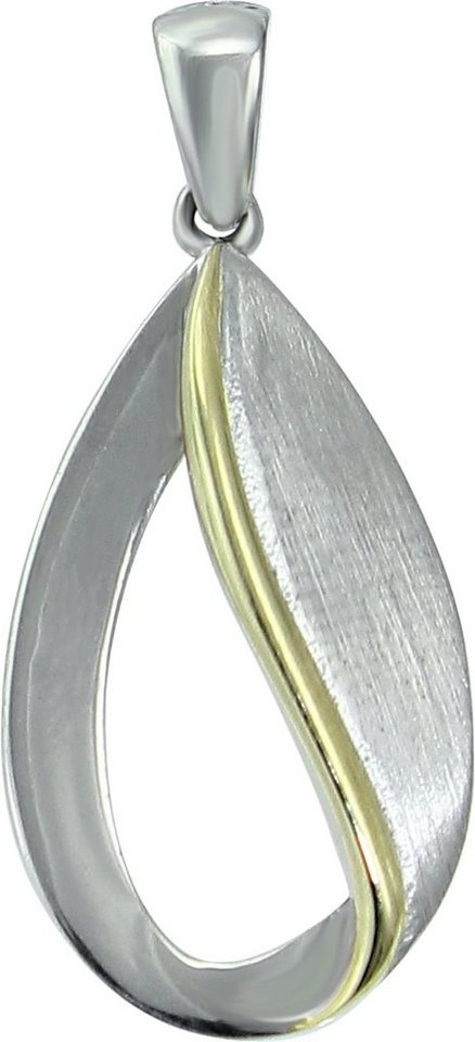 SilberDream Kettenanhänger SilberDream Damen Träne Ketten-Anhänger silberfarb (Kettenanhänger), Kettenanhänger (Träne) 925 Sterling Silber, silber, gold ca. 3cm von SilberDream