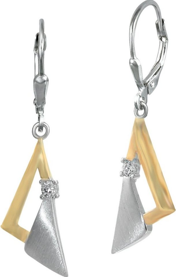 SilberDream Paar Ohrhänger SilberDream Damen Ohrhänger Ohrringe (Ohrhänger), Damen Ohrhänger Triangles aus 925 Sterling Silber, glanz, matt, Farbe: von SilberDream
