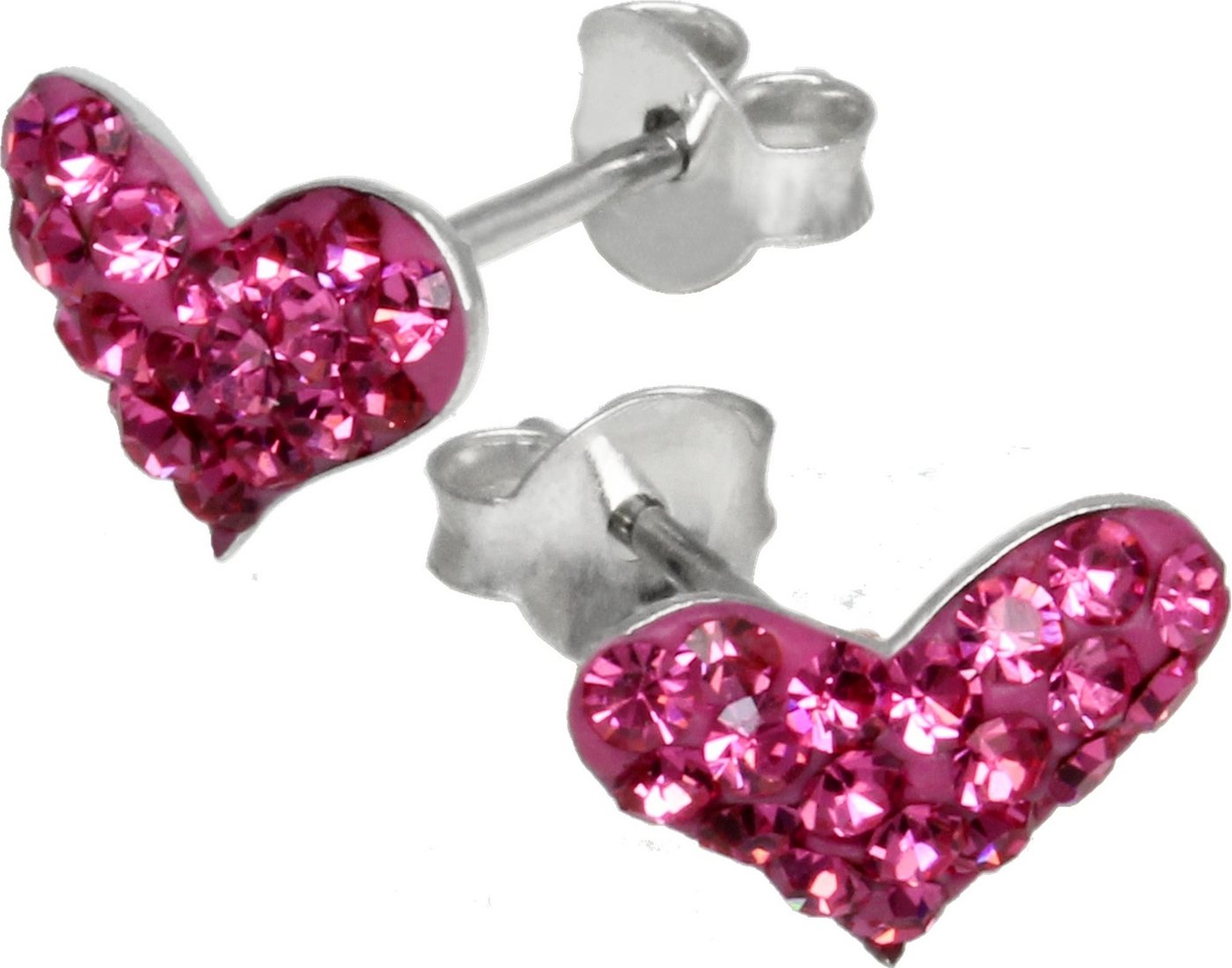 SilberDream Paar Ohrstecker SilberDream pink Herz Ohrringe Zirkonia (Ohrstecker), Damen Ohrstecker Herz 925 Sterling Silber, pink von SilberDream