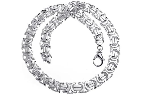 Silberketten-Store flache Königskette Herren 925 Sterling Silber 14 mm Breite I Männer Silberkette mit Karabiner Verschluss I nickelfrei und hochglanzpoliert von Silberketten-Store