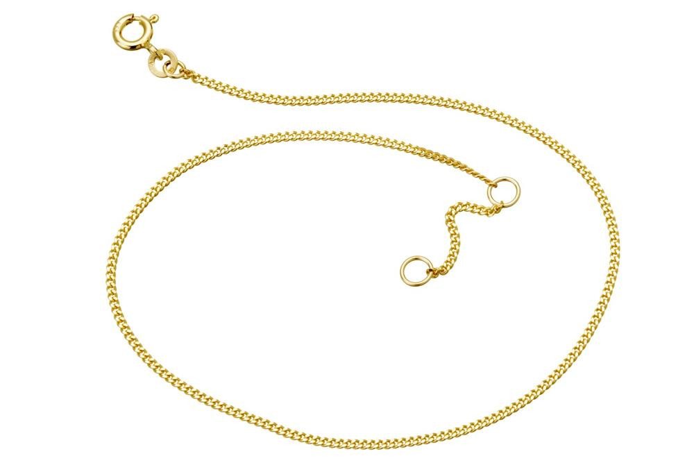 Silberkettenstore Fußkette Fußkette Panzer 1,4mm - 333 Gold, Länge wählbar von 23-30cm von Silberkettenstore