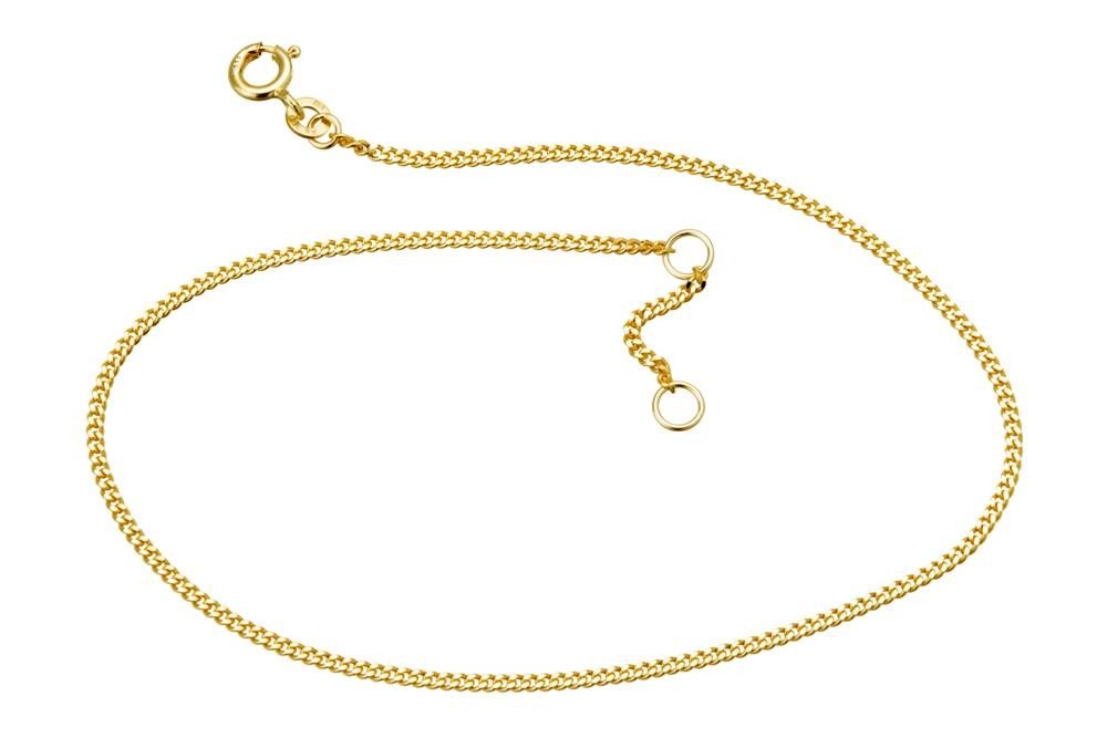 Silberkettenstore Fußkette Fußkette Panzer 1,6mm - 333 Gold, Länge wählbar von 23-30cm von Silberkettenstore