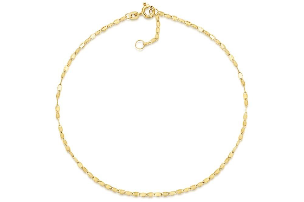 Silberkettenstore Fußkette Fußkette Plättchen 1,9mm - echt 585 Gold - Länge: 24cm von Silberkettenstore