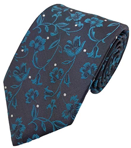 Silk Ties Krawatte Seide Paisley & Floral 8 cm, Krawatte Seide 8 cm Paisley & Floral:Dunkelblau - Petrol Silk Ties Krawatte Seide Paisley & Floral 8 cm, Krawatte Seide 8 cm Paisley & Floral:Dunkelblau - Petrol von Silk Ties