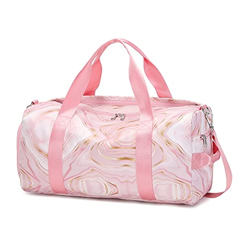 Bai Shi Wu Sport-Gymnastiktasche, Reisetasche für Damen und Herren, mit Schuhfach, Nasstasche, Training, Fitness-Handtasche, Outdoor-Turnbeutel, Turnbeutel (Farbe: Pink Marble Bag) von SilteD