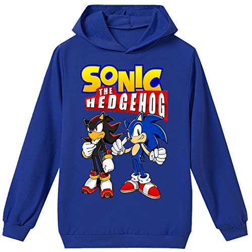 Silver Basic Fun Bekleidung Sweatshirt Hooded Sweatshirt Langarm Kleidung Jungen Mädchen Cosplay Kostüme,blau Shadow,130-1 von Silver Basic