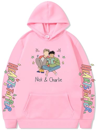 Silver Basic Herren Heartstopper Merch Nick and Charlie Herbst/Winter Loose Hooded Top-Pink-3XL1 von Silver Basic