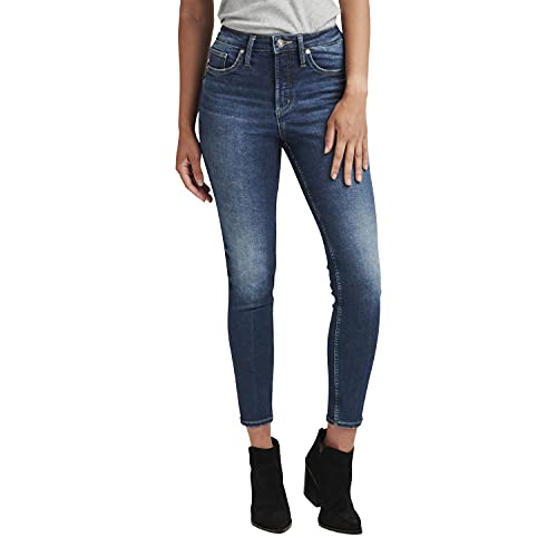 Silver Jeans Co. Damen Infinite Fit High Rise Skinny Leg Jeans, Indigo Inf301, XL x 29L von Silver Jeans Co.