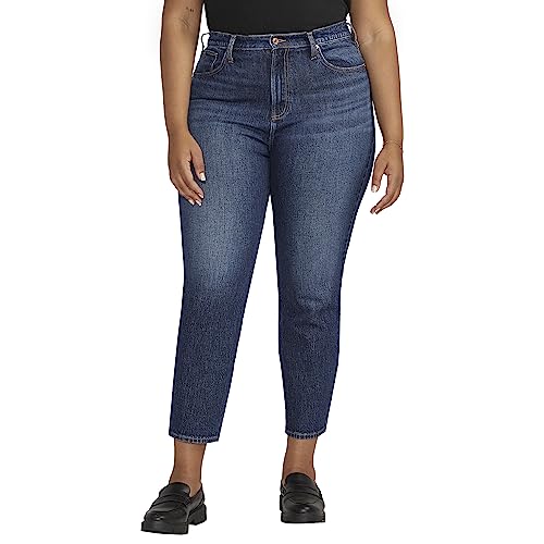 Silver Jeans Co. Damen Plus Size Highly Desirable High Rise Slim Straight Leg Jeans, Indigo Rcs340, 44 Mehr von Silver Jeans Co.