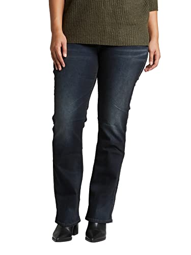 Silver Jeans Co. Damen Plus Size Suki Curvy Fit Mid Rise Slim Bootcut Jeans, Dark Wash Ssx405, 46 Mehr von Silver Jeans Co.