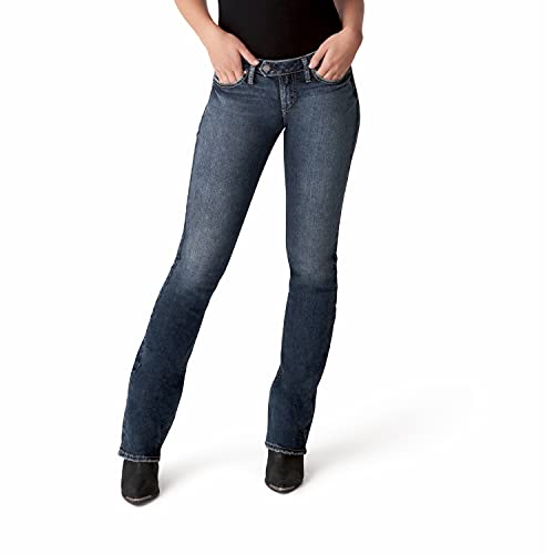 Silver Jeans Co. Damen Tuesday Low Rise Slim Bootcut Jeans, Dunkle Knopfleiste, 24W x 31L von Silver Jeans Co.