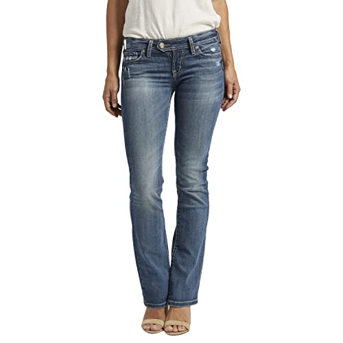 Silver Jeans Co. Damen Tuesday Low Rise Slim Bootcut Jeans, Mittlere Indigo-Waschung, 32W x 31L von Silver Jeans Co.