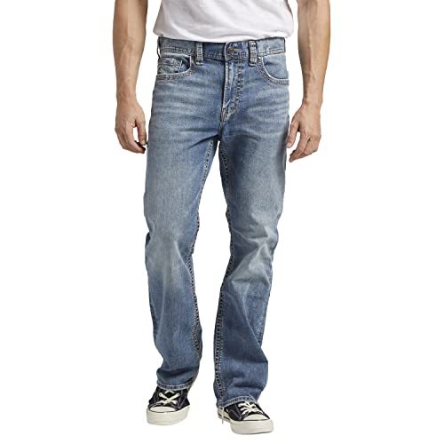 Silver Jeans Co. Herren Craig Easy Fit Bootcut Jeans, Light Marble Indigo, 38W / 32L von Silver Jeans Co.