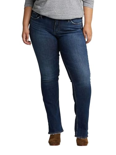 Silver Jeans Co. Damen Plus Size Suki Mid Rise Curvy Fit Slim Bootcut Jeans, Vintage Dark Wash, 48 Mehr Silver Jeans Co. Damen Plus Size Suki Mid Rise Curvy Fit Slim Bootcut Jeans, Vintage Dark Wash, 48 Mehr von Silver Jeans Co.