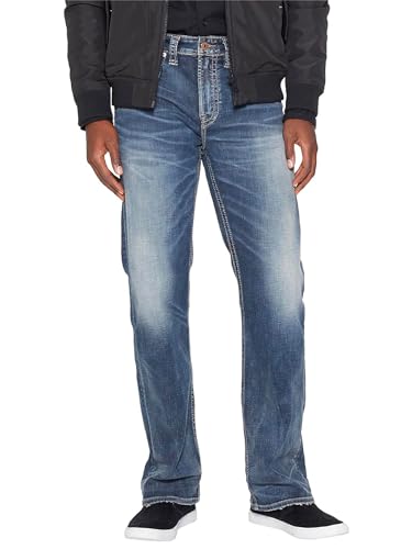Silver Jeans Co. Herren Craig Classic Fit Bootcut Jeans, Medium Vintage Indigo, 34W / 36L von Silver Jeans Co.