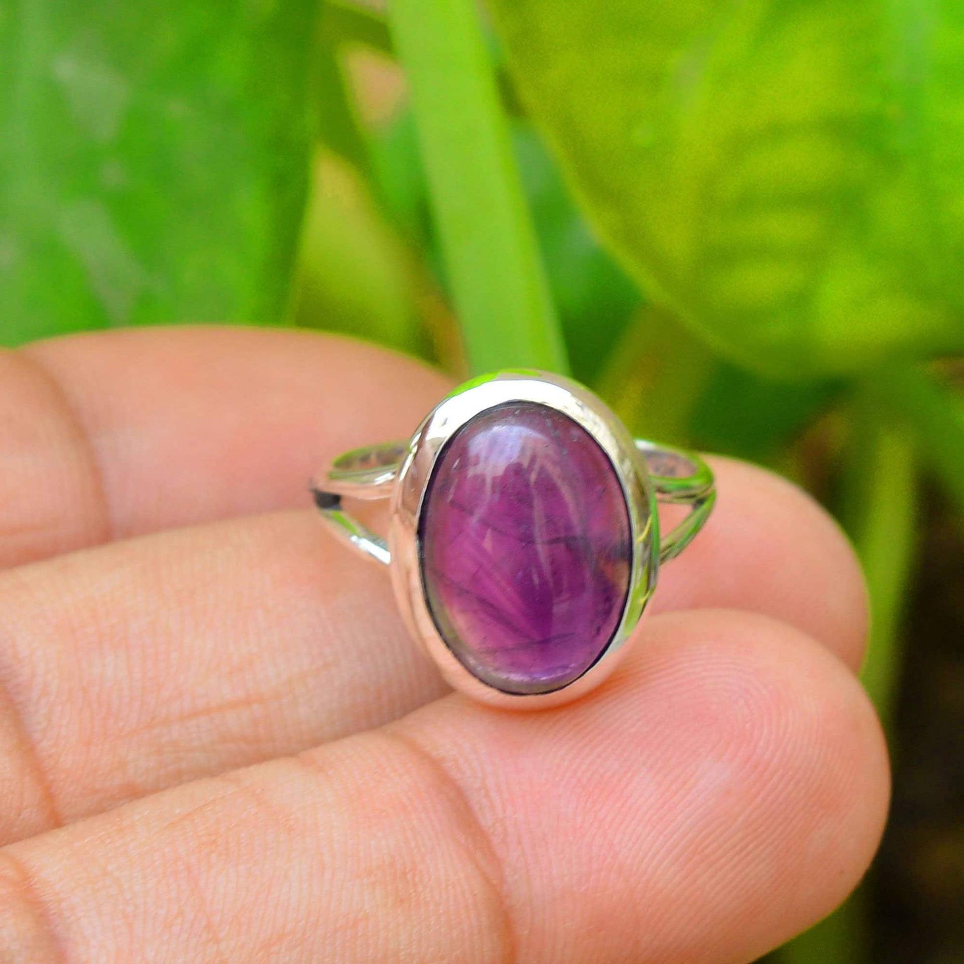 Natürlicher Amethyst Ring, 925 Silber Statement Lila Edelstein Ring. Geschenk Versprechen Frauen Ringe von SilverArtisanJewels