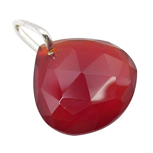 SilverStarJewel 925 Solid Sterling Silber rot Schnitt Karneol tcw 8,8 Anhänger 2 cm von SilverStarJewel