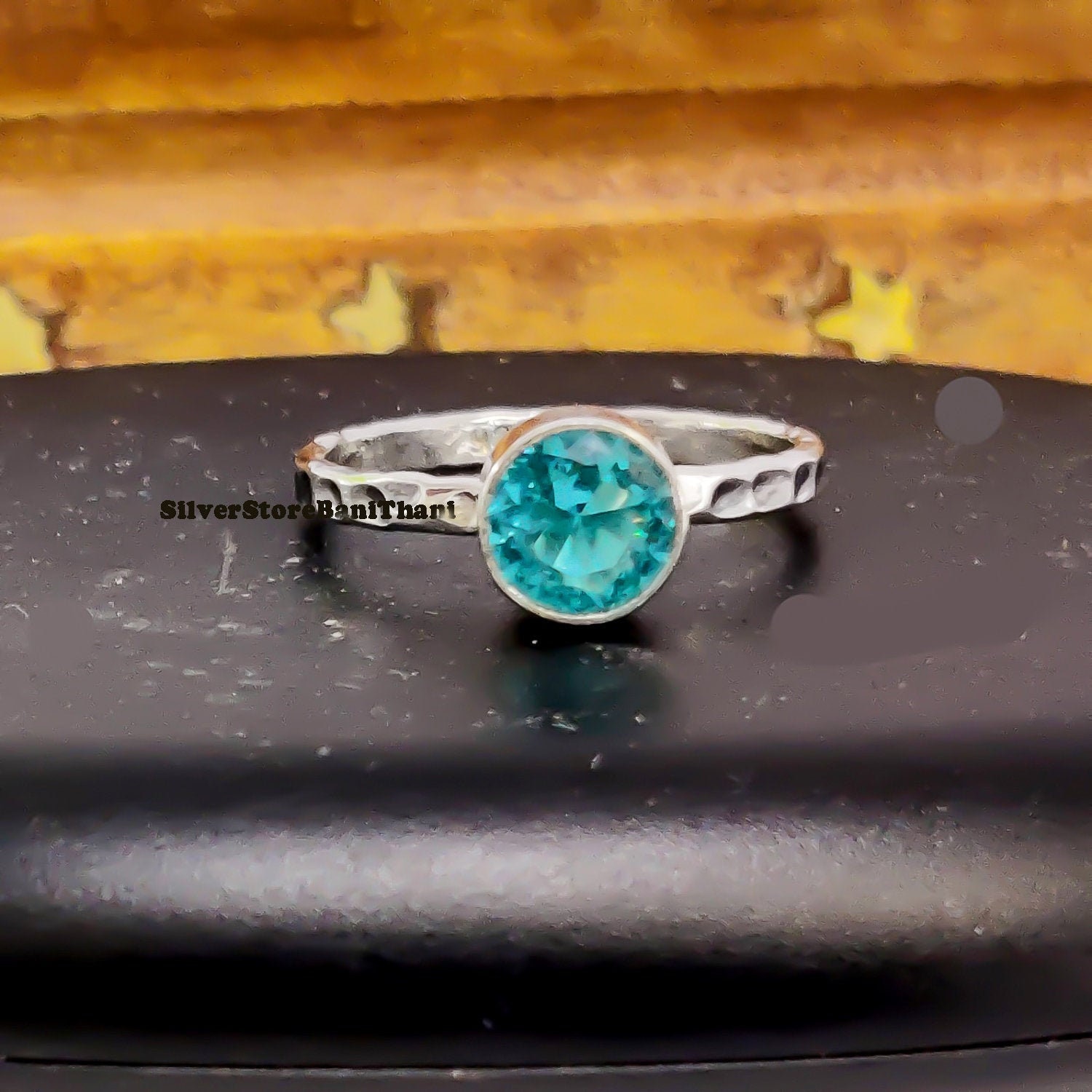 Blauer Topas Ring, 925 Sterling Silber Handgemachter Edelstein Natürlicher Schmuck, Stein Geschenk Für Frauen von SilverStoreBaniThani