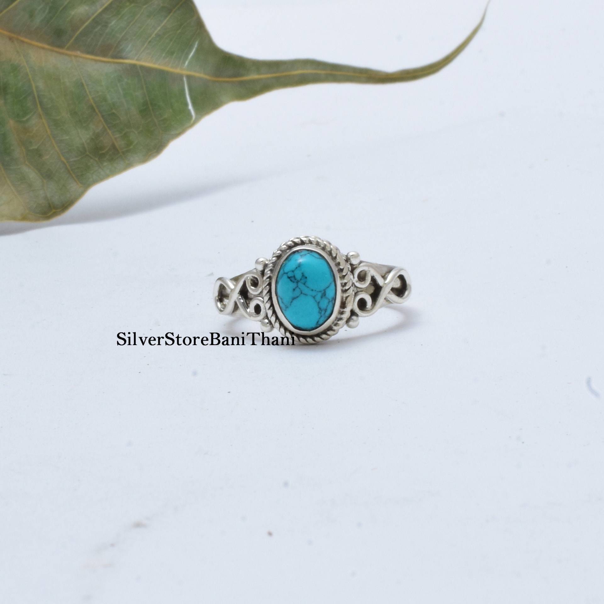 Blauer Türkis Ring, 925 Sterling Silber Handgemachter Statement Frauen Naturstein Etsy Geschenk Für von SilverStoreBaniThani