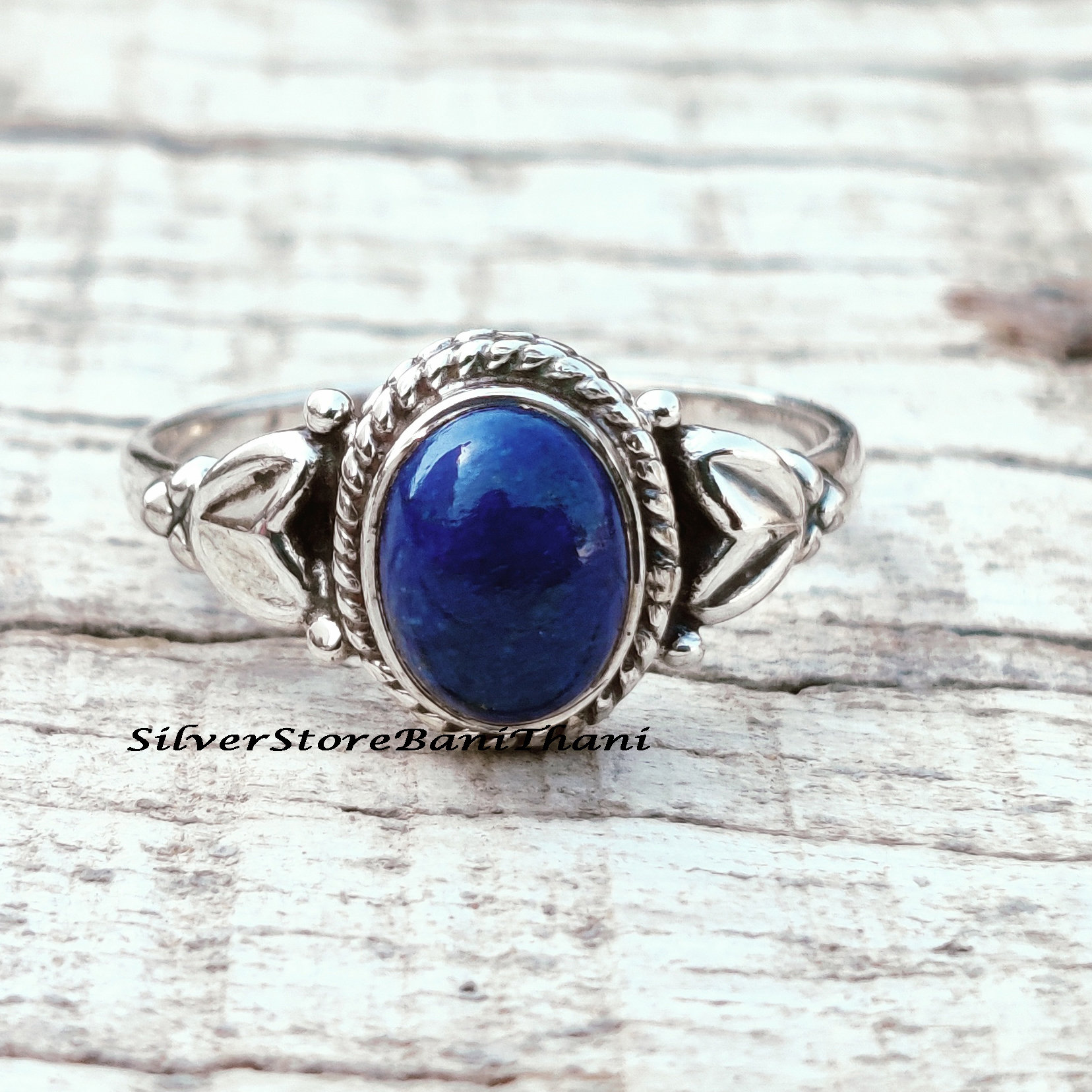 Lapis Lazuli Ring, 925 Sterling Silber Angst Geburtsstein Geschenk Für Frauen von SilverStoreBaniThani