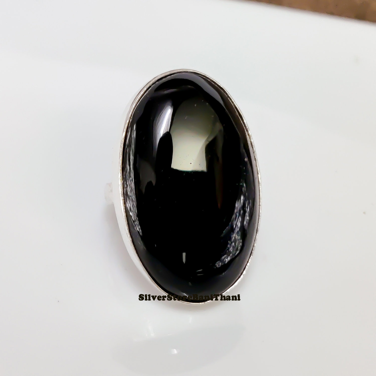 Schwarzer Onyx Ring, 925 Sterling Silber Ring , Natur Edelstein , Handgemachter , Schwarzer Stein , Schöner , Geschenk Für Frauen von SilverStoreBaniThani