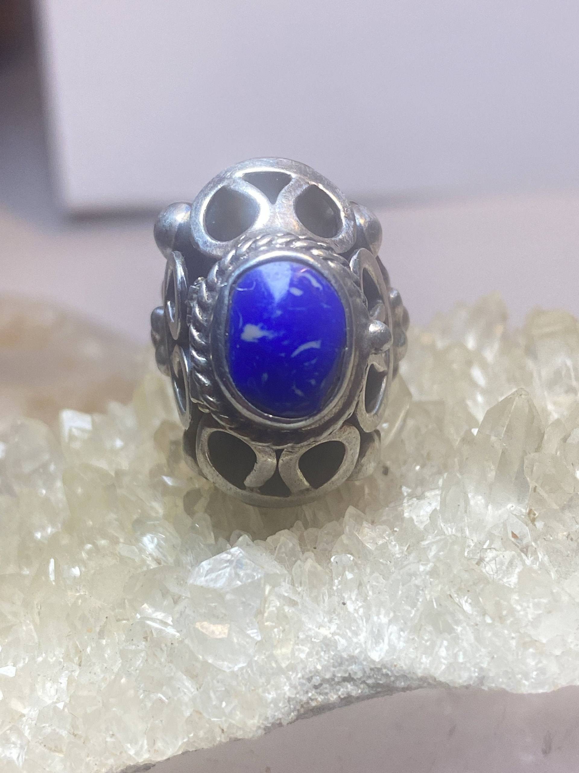 Giftring Blauer Lapis ? Mexiko Sterling Silber Rosa Damen Mädchen Gr. 5, 50 von Silvercity925