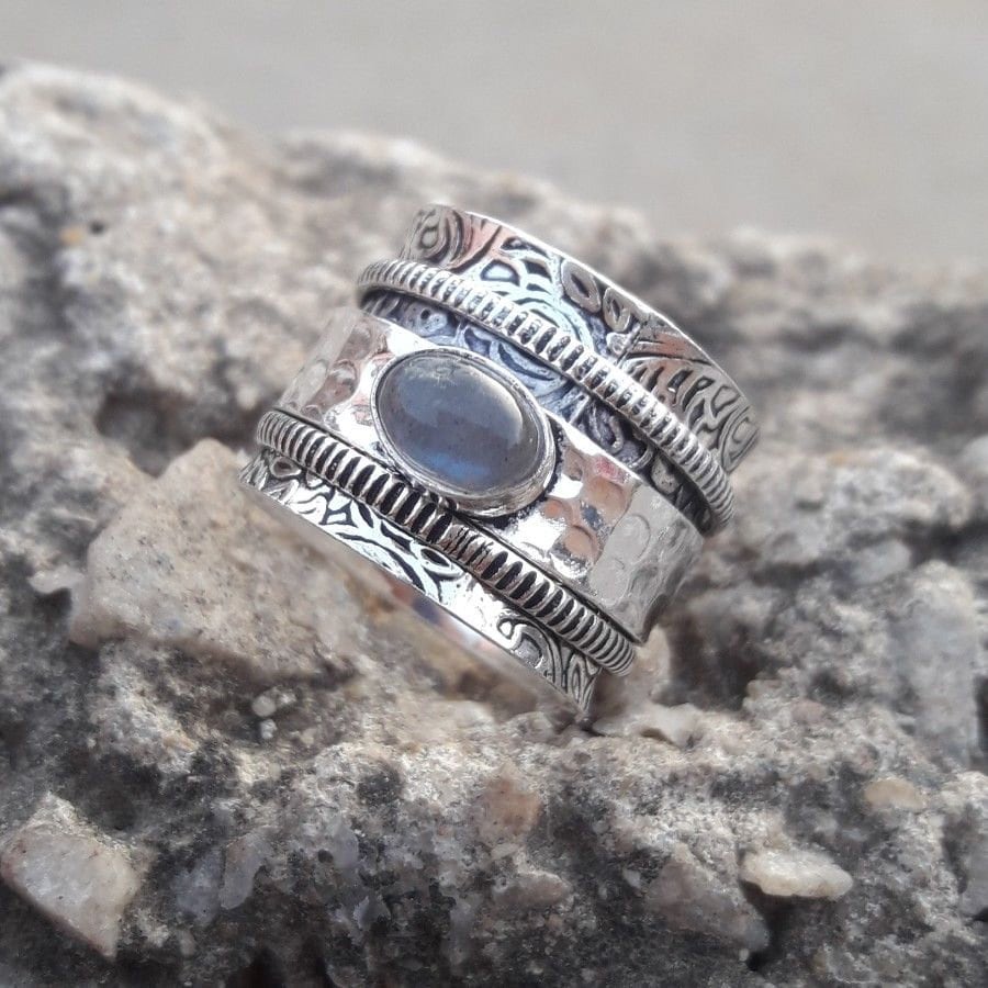 Labradorite Ring, Spinner Handmade Women 925 Sterling Silver Gemstone, Christmas Gift For Her Labradorite Ring, Spinner Handmade Women 925 Sterling Silver Gemstone, Christmas Gift For Her von Silverjewellery30