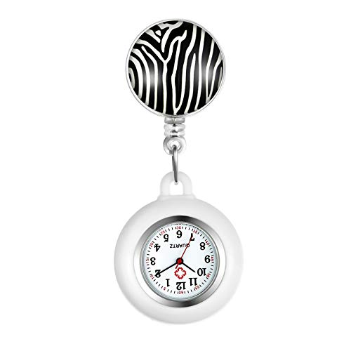 1PCS Krankenschwester Uhr einziehbare mit Clip am Stethoskop Revers, Taschenuhren für Arzt Krankenschwestern, leicht lesbare Silikonhülle für Frauen und Männer von Lancardo