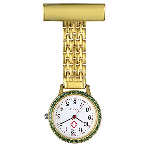 1PCS Kristall Krankenschwester Uhr Damen Mädchen zum Anstecken mit Stethoskop Revers Anhänger Taschen Abzeichen Brosche Uhren für Arzt Krankenschwester von Lancardo