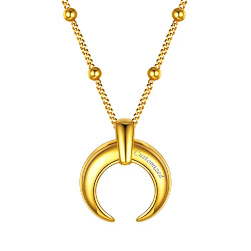 Damen Silberkette mit Horn Förmig Anhänger 18K Vergoldet Damen Halskette Modeschmuck 46cm+5cm Geburtstag Silberkette Geschenk für Mädchen von Silvora