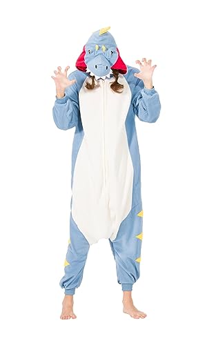 SimZoo Tier-Einteiler-Pyjama für Erwachsene,Tyrannosaurus Rex Herrenund Damen, Drachentier-Cosplay-Kostüm, Nachtwäsche, Einteilige Unisex-Hauskleidung von SimZoo
