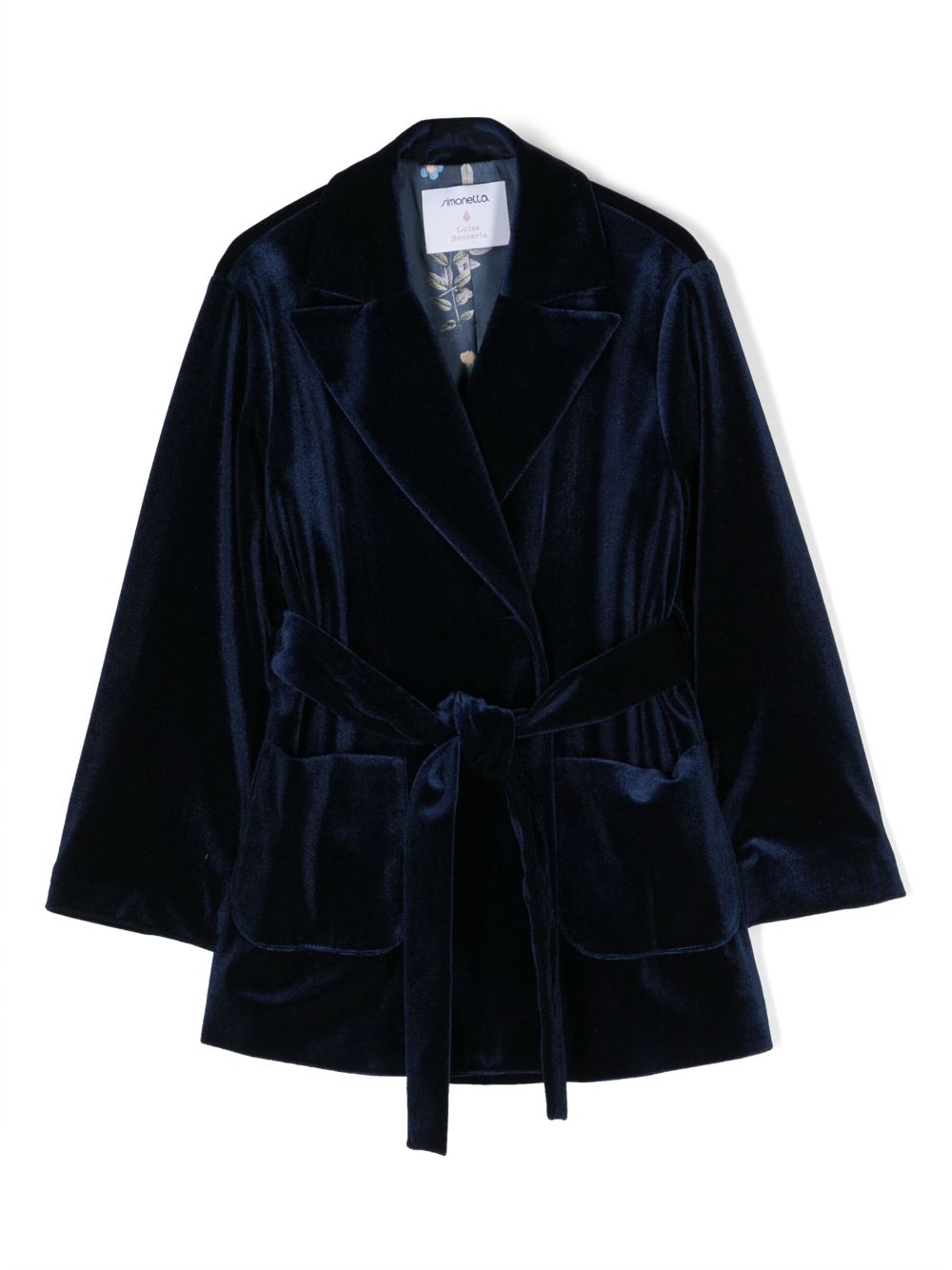 Simonetta Blazer aus Samt mit Gürtel - Blau von Simonetta