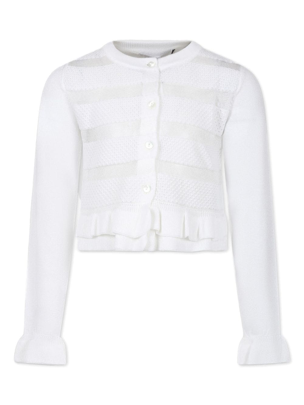 Simonetta Gestreifter Cropped-Cardigan - Weiß von Simonetta