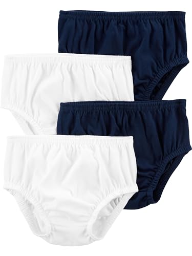 Simple Joys by Carter's Baby-Mädchen 4-Pack Diaper Covers Shorts, Marineblau/Weiß, 0 Monate (4er Pack) von Simple Joys by Carter's