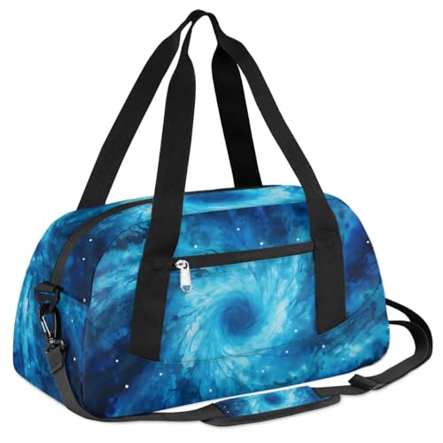 Galaxy Blue Kinder-Reisetasche, Reisetasche, Wochenend-Übernachtungstasche, wasserdicht, Sport, Fitnessstudio, Workout, für Mädchen, Gymnastik, Tanz, Handgepäck, Tragetasche, Geschenke, Tasche von SinSenMa