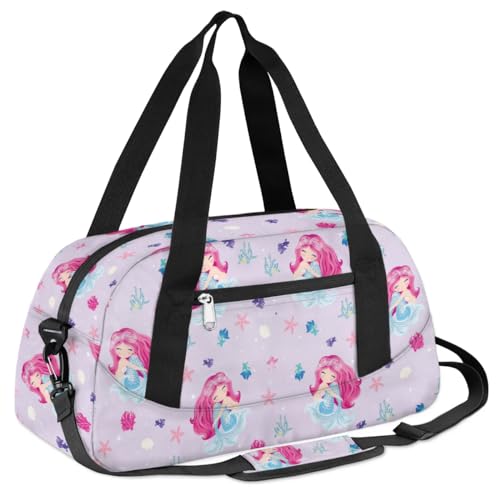 Meerjungfrauen-Tasche für Kinder, Übernachtungstasche, Reisetasche, Wochenend-Übernachtungstasche für Mädchen, wasserdicht, Sport, Fitnessstudio, Workout, für Mädchen, Gymnastik, Tanz, Tragetasche, von SinSenMa